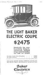 1915 Baker Electric Cars