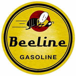 Beeline Ethyl  Gasoline Vinyl Decal Gas Pump Signs