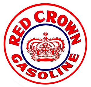Red Crown Gas Gasoline Vinyl Decal Gas Pump Signs