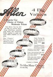 Allen Motor Car Company Classic Ads
