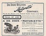 DeDion-Bouton  Automobile Company Classic Car Ads