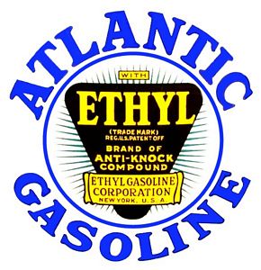 Atlantic Gasoline Vinyl Decal Gas Pump Signs