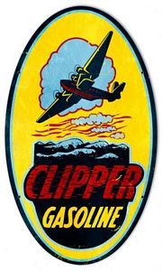 Clipper Ethyl  Gasoline Vinyl Decal Gas Pump Signs
