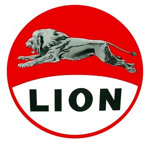 Lion  Gasoline Vinyl Decal Gas Pump Signs