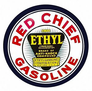Red Chief Gas Gasoline Vinyl Decal Gas Pump Signs