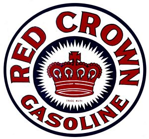 Red Crown Gas Gasoline Vinyl Decal Gas Pump Signs